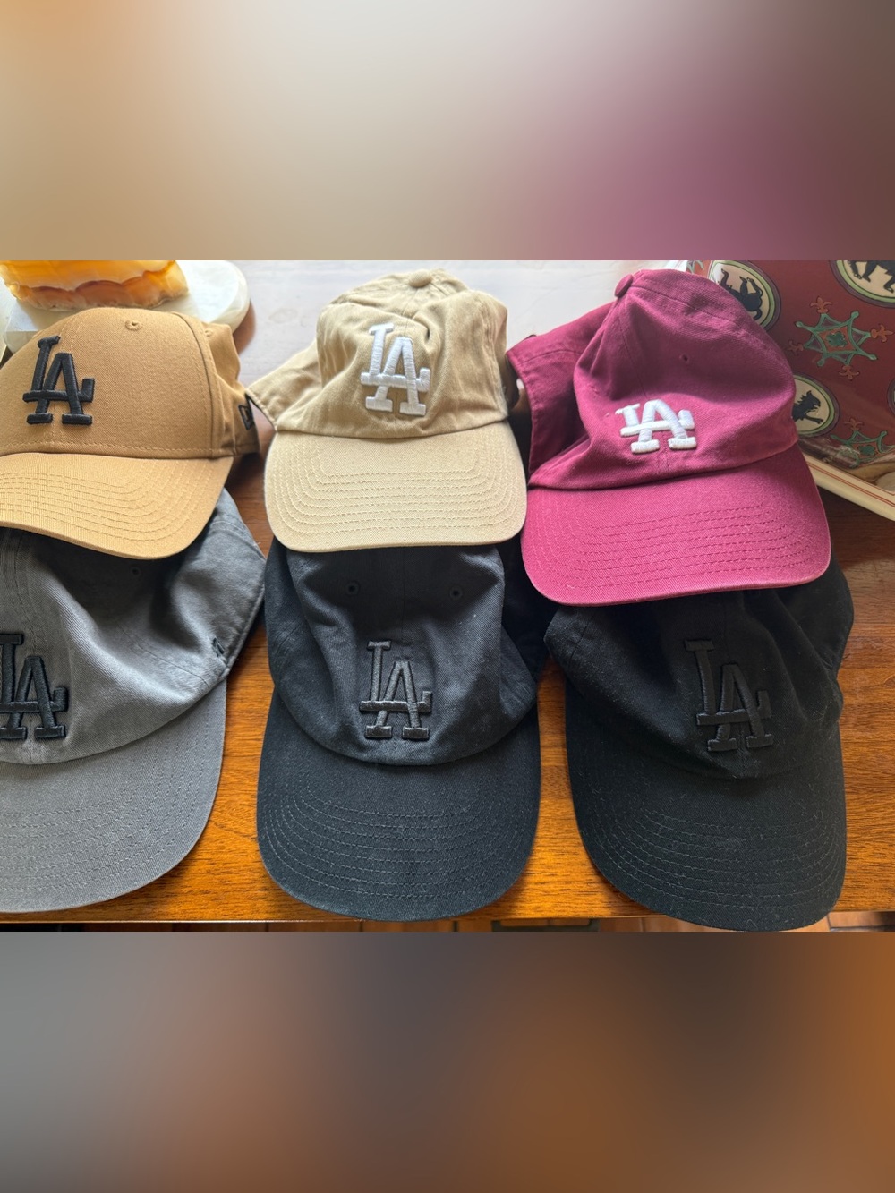 7pc ’47 Brand LA Dodgers Clean Up Hat Lot MLB Adjustable Dad Caps OSFA Cotton